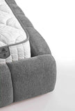 🛏️ Lit Coffre MILANO – Tissu Gris Capitonné 160x200