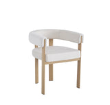 Lot de 4 chaises VAIANA velours beige – Pied effet chêne & design scandinave - Destock linge
