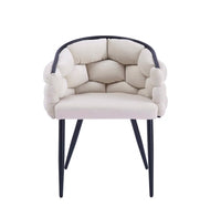 Lot de 4 chaises BALLON – métal noir, velours beige