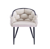 Lot de 4 chaises BALLON – métal noir, velours beige