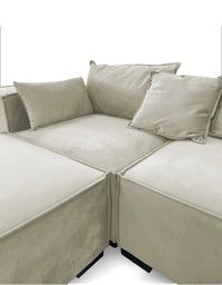 CANAPÉ STELLA MODULABLE 3+1 — Velours Doux & Confort Absolu