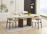 Ensemble Table Extensible SAHARA + 4 Chaises LAMIA - Destock linge