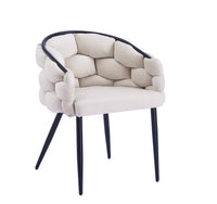 Lot de 4 chaises BALLON – métal noir, velours beige