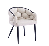 Lot de 4 chaises BALLON – métal noir, velours beige