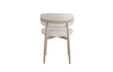 Ensemble Table à manger KEYSHA travertin moka + chaises LUCILE beige