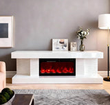 Meuble TV cheminée KATTY 160 cm avec chauffage – Design moderne - Destock linge