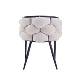 Lot de 4 chaises BALLON – métal noir, velours beige