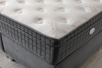 🛏️ Lit Coffre AZBA – Velours Gris anthracite + Matelas 30 cm à ressorts