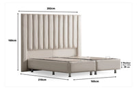 Lit Coffre RUHO VELOURS BEIGE – Élégance, Espace & Confort réunis