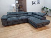 ⭐ BEST SELLER – Canapé d’Angle TOULOUSE velours Gris anthracite (Droit) – Convertible + Coffre