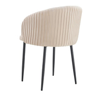 Ensemble Table de Repas ROSALIA + 4 Chaises CARLITA – Travertin & Velours Beige