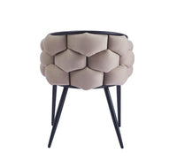 Lot de 2 chaises BALLON velours taupe pied métal noir