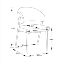 Lot de 4 chaises LAMIA – Pieds métal noir, velours beige