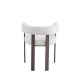 Lot de 4 chaises VAIANA velours beige – Pied effet noyer & design élégant - Destock linge