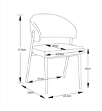 Lot de 4 chaises LAMIA – Pieds métal noir, velours taupe