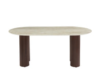 ENSEMBLE TABLE VENEZIA + 4 CHAISES NAIA – TRAVERTIN BRILLANT & NOYER