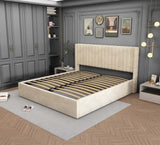 LIT DOUBLE COFFRE CAMILLE EN VELOURS 140X190CM