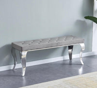 Banquette baroque Gris & doré ou chrome - Destock linge