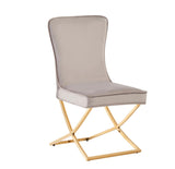 Chaises design capitonné par 2 gamme doré - Destock linge