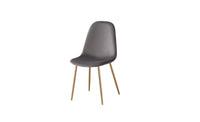 Les 4 chaises scandinave velours gris - Destock linge