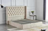 Lits clouté coffre VERSAILLES + matelas 20cm - Destock linge