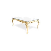 Table basse baroque GOLD blanc - Destock linge