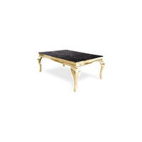 Table basse baroque GOLD marbre noir - Destock linge