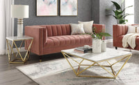 Table basse Lise Gold ou Chrome - Destock linge