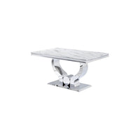 Table repas TROPHEE marbre blanc - Destock linge